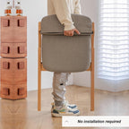Foldable Chairs with Padded Seats and Solid Wood Frame for Dining Room, Living Meeting