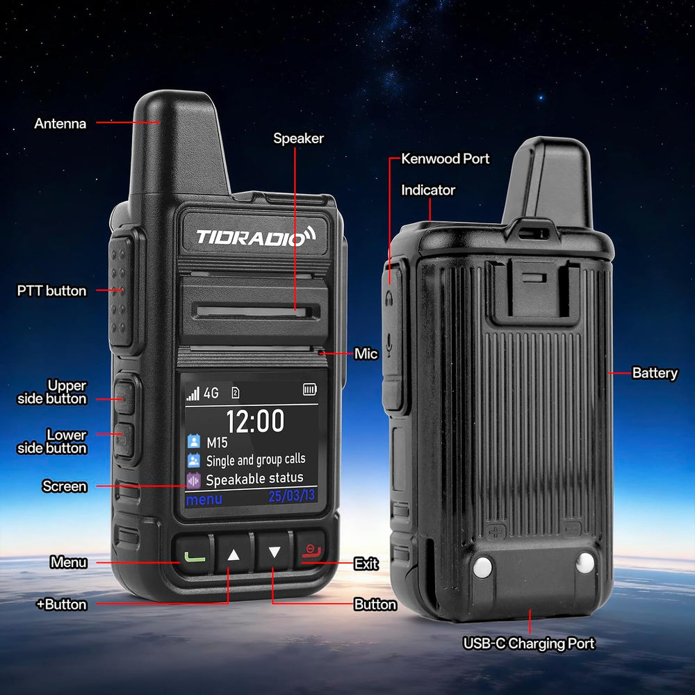 TIDRADIO Rapid Global Walkie Talkies 5000 Mile Long Range Poc radios, 4G LTE ...