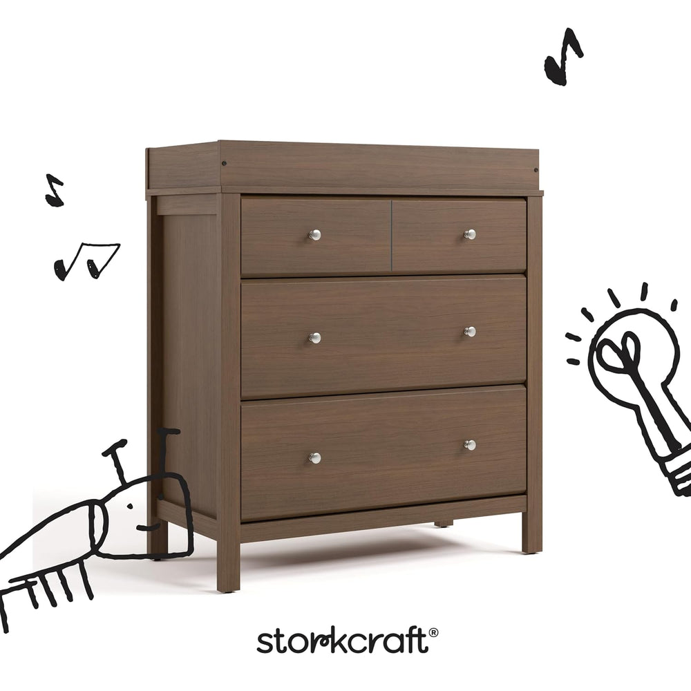 Storkcraft Horizon 3 Drawer Chest with Removable Changing Topper, Hazelnut