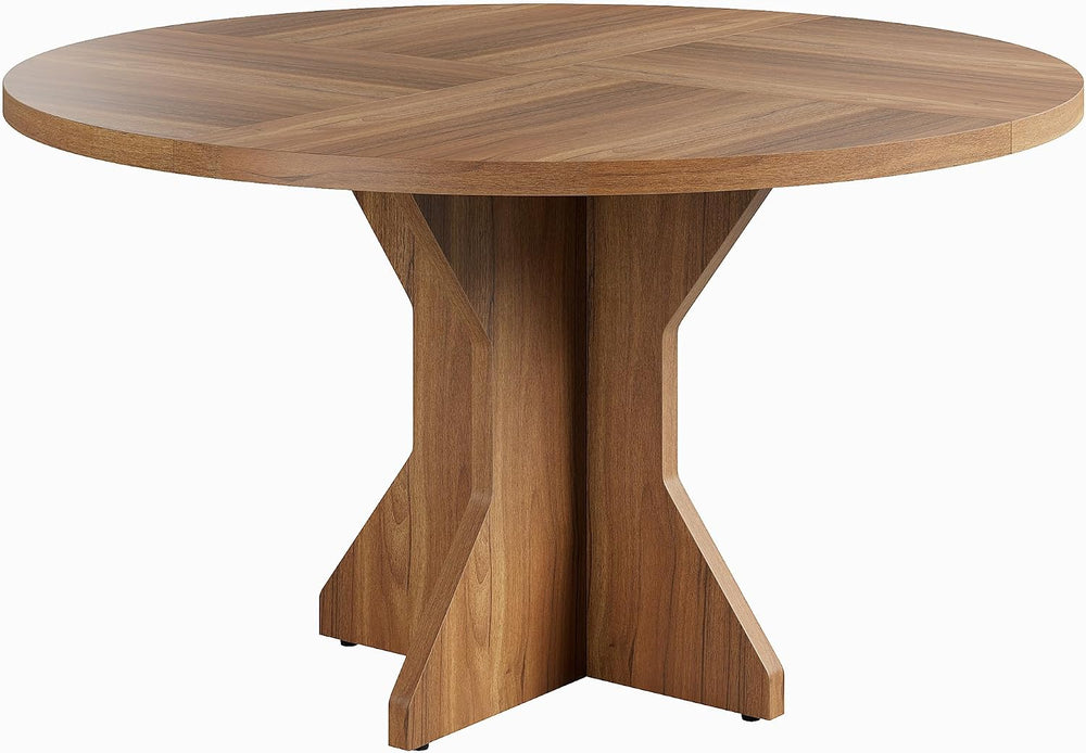 Garvee Round Dining Table for 4-6 People - 47" Circle Kitchen Dinner Tab...