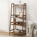 sogesfurniture, 4-Tier Bamboo Ladder Shelf, Rustic Style, Bookshelf Storage Rack, 18.9x11.8x46.5 inches, Brown