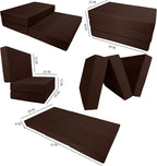 D&D Futon Furniture Trifold Foam Bed, Folding Ottoman Mattress (Brown, Twin Size (6 x 39 x 75))