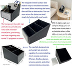 AgentMoon Classic Remote Control Holder,Professional Slope Design Imitation Suede Fabric Storage Box,3-Compartment Desk Clutter Organizing Box.6.3x5.1x5.2 inches,10.8oz/308g(Black 1PCS)