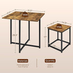 Yaheetech Industrial Dining Table Set for 4 Compact Kitchen Table and 4 Stools Space Saving Home Furniture for Small Space, Rustic Brown