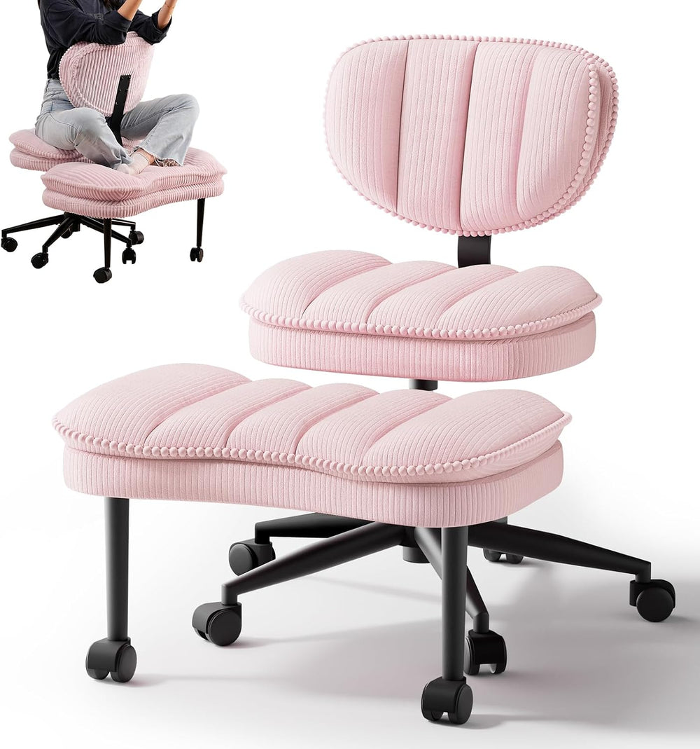 Cross Legged Office Chair, Ergonomic Cloud Criss Cross Desk Chair, Meditation...