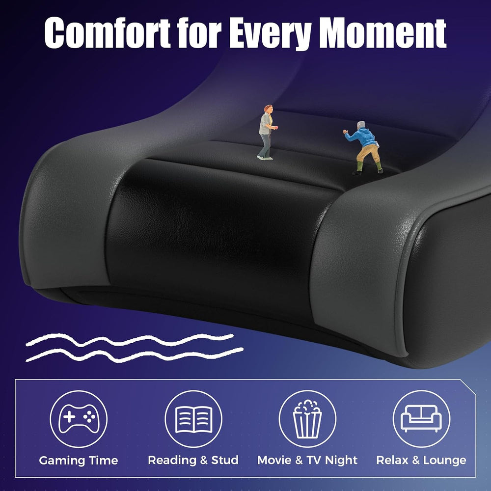 GTPLAYER Floor Rocking Gaming Chair – Floor Rolling Game Chairs with Angle Li...
