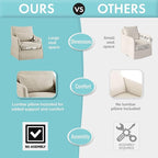 Martha Stewart London Swivel Chair - Solid Wood & Plywood, Skirted Metal Base Accent Armchair, Lumbar Pillow -Modern Classic Family Room Sofa Furniture Bedroom Lounge, 28"X31.5"X35.25", Beige Multi