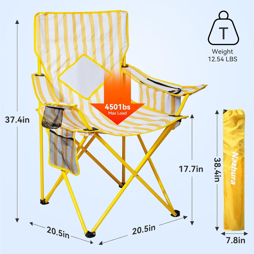 Nazhura 2 Pack Outdoor Camping Chairs Folding/Foldable/Portable with Cooler P...