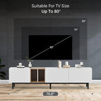 Modern 76.8" TV Stand for TVs Up to 80", Wooden Entertainment Center with 3 Cabinets & Open Shelves, Media Console with Storage for Living Room, Bedroom & Entertainment Spaces