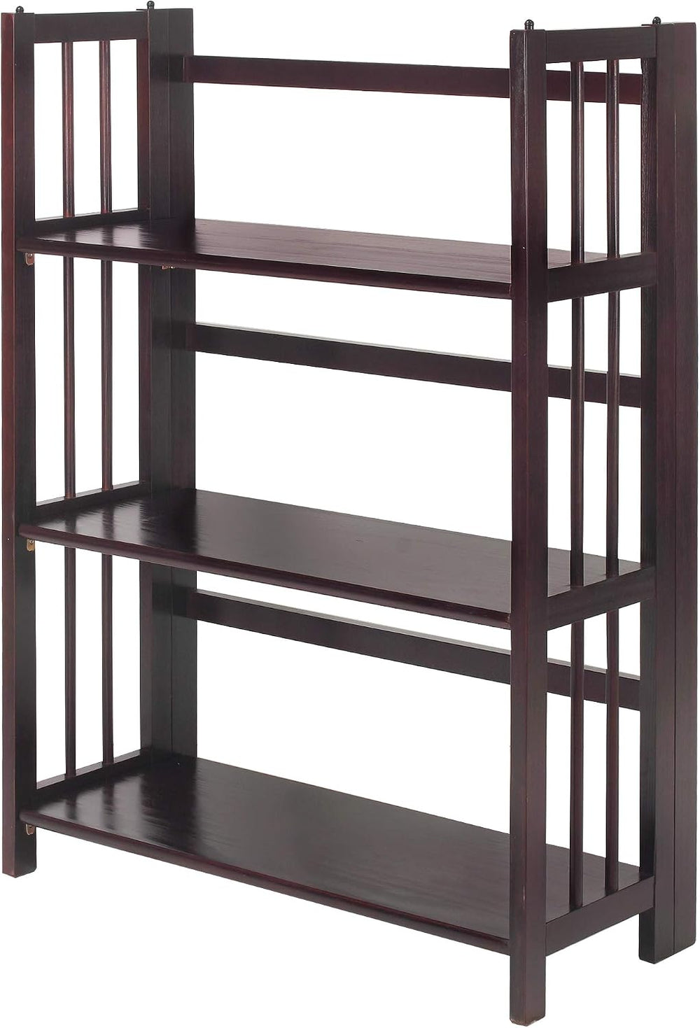 Casual Home 3 Shelf Folding Stackable Bookcase, 27.5" Wide, Espresso