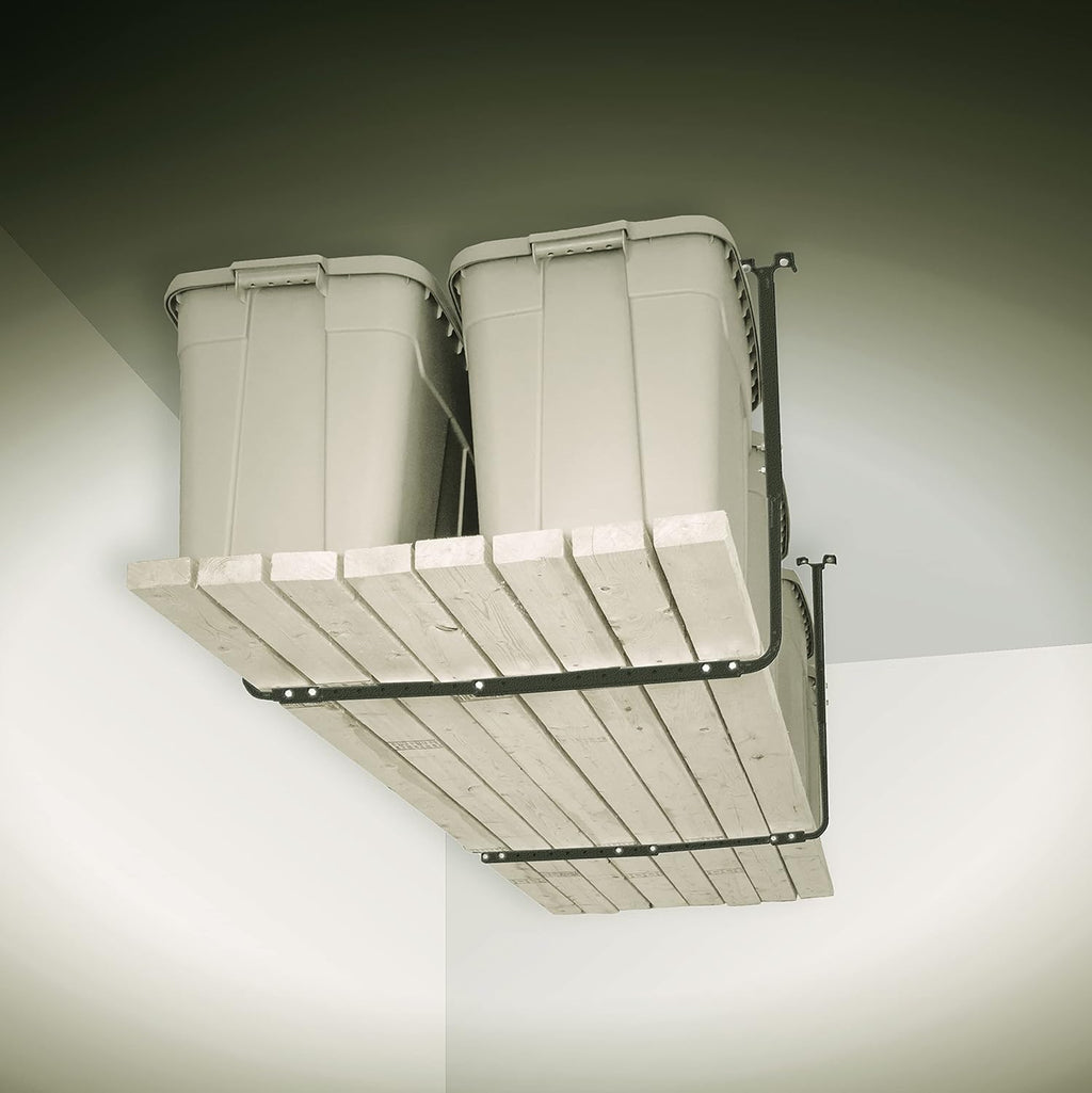 HyLoft Adjustable Garage Ceiling Mount Storage Rack Kit, Ceiling Shelving Mounts, 34 in. x 26 in., 80844-10, Hammertone