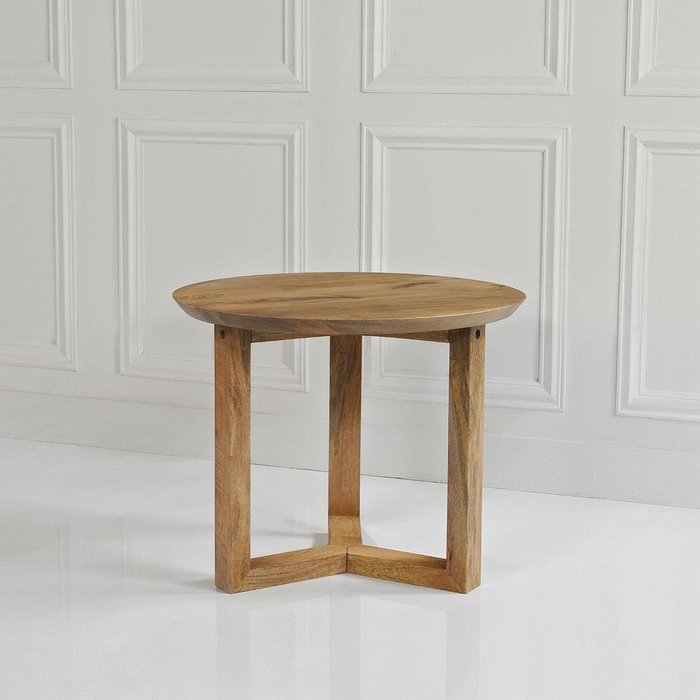 TUP THE URBAN PORT Nina 18.5" Round Handcrafted Side End Table | Natural...