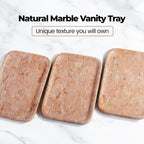 Marble Vanity Tray, Bathroom Tray for Countertop, Decoration Dresser Organizer, Perfume, Jewelry Holder, Red Stone Serving for Kitchen Sink Storage(Spring Rose)
