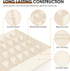 Criusia Drawer Organizer Clothes, 16 Pack Dresser Organizer Bins for Baby Clothes, Underwear Sock, Fabric Closet Organization and Storage Dividers for Nursery Bedroom (96 Compartments, Beige)
