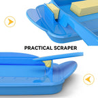 Butter Dishes with Lid for Countertop Refrigerator, Plastic Butter Dish Clear Flip Top Lid Butter Container with Spreader, Non-Slip Bottom Butter Holder Keeper (Blue)