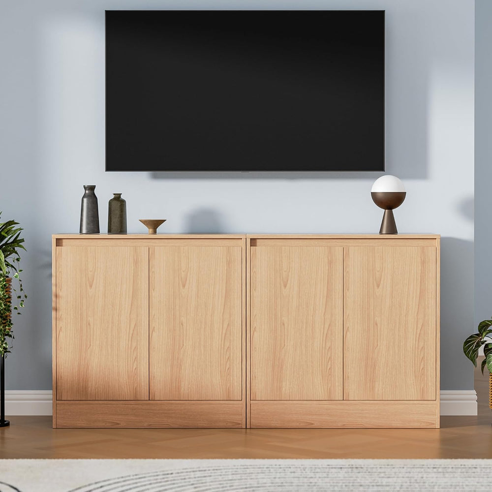 Housoul Buffet Cabinet with 4 Doors, Coffee Bar Cabinet with Adjustable Shelf...