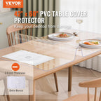 VEVOR Plastic Table Cover, 42 x 60 Inch 2.0 mm Thick Clear PVC Desk Mat Protector, Waterproof & Easy Cleaning Desk Pad Tablecloth, for Office, Dresser, Dining Room, Night Stand