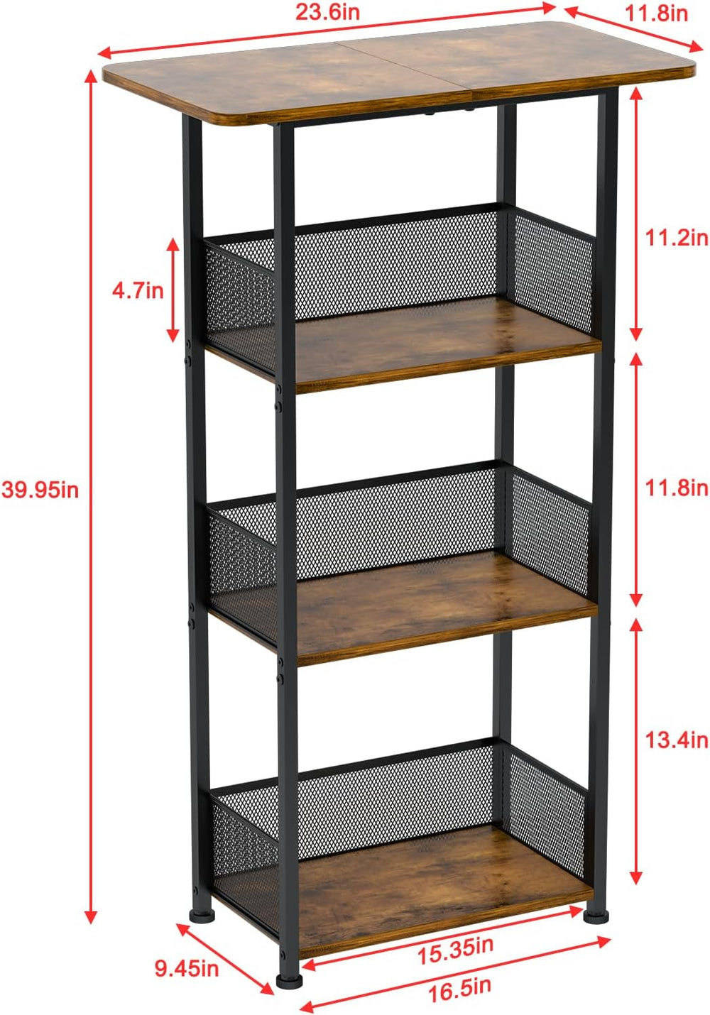 Eyteenokk Wine Rack Freestanding Floor:4 Tier Whiskey Wine Rack Mini Bar Cart...