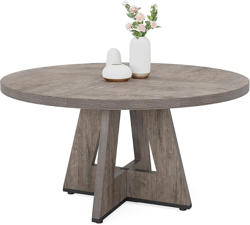 Tribesigns 47 inch Round Dining Table Wood Kitchen Table for Dining Room, 47&...