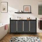 Laundry Hamper, Laundry Sorter with 4 Pull-Out Removable Oxford Fabric Bags Cloth Laundry Basket 4 x 10 Gallons (Grey and Charcoal Black)