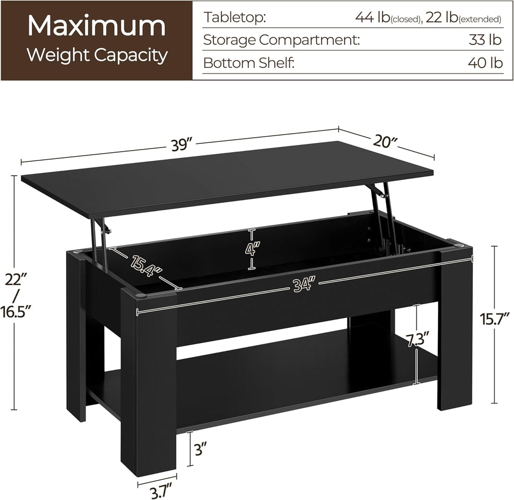 Yaheetech Lift Top Coffee Table and End Table Sets, 3-Piece Living Room Set |...