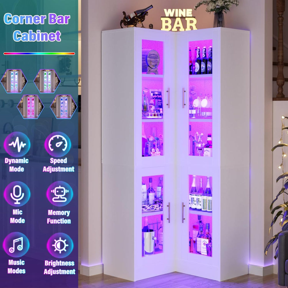 Armocity Corner Pantry Cabinet with Doors, 70" Tall Corner Storage Cabin...