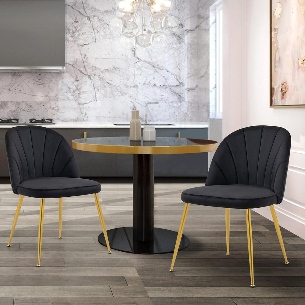 Velvet Dining Chairs Set of 4, Upholstered Mid Century Modern Dining Room Cha...