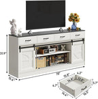 St.Mandyu 70" Large Farmhouse TV Stand for 85/80/75/70 Inch TVs w/4 Drawers,Rustic Tall Media Console w/Sliding Barn Door, Adjustable Shelves,Tall Entertainment Center for Living Room