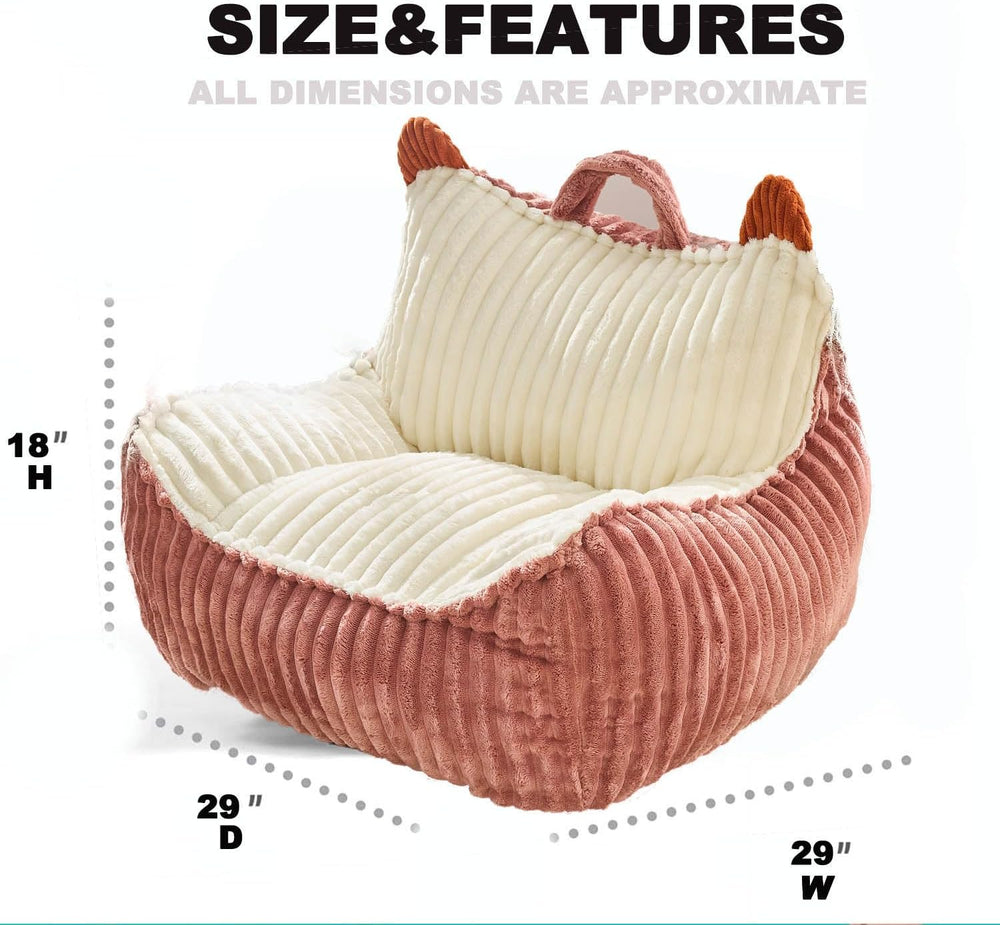 Kisoy Bean Bag Chair, Bean Bag Sofa with Memory Foam Filler for Boys and Girl...