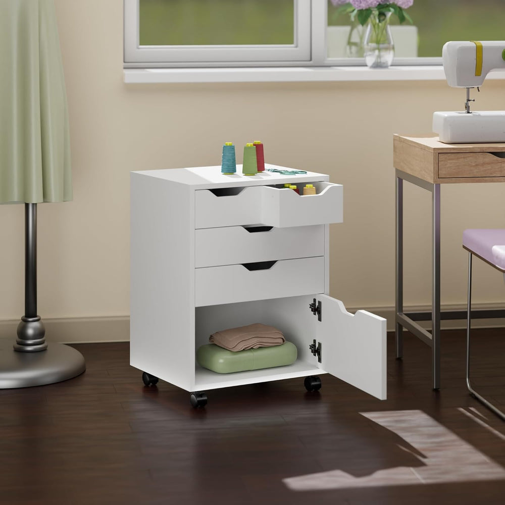 Winsome Halifax Mobile Storage Cabinet with 5 Drawers in White, Stylish &...