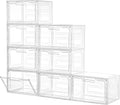 Closet Organizers and Storage, Acrylic Clear Plastic Storage Bins with Magnetic Door, 8 Pack Storage Containers for Clothes Home Organization Purse Bag Cabinet Display Closet Organizer System