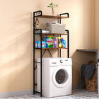 Over The Toilet Storage Rack with 3-Tier Bathroom Shelves, Space Saver Toilet Shelf, Bathroom Storage Organizer with Hooks for Over Toilet Storage and Shelf (Rustic Brown)