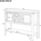 Merax Modern Wood Buffet Sideboard with Drawers and Bottom Shelf Console Table for Living Room Dinning Room Kitchen (Light Navy)