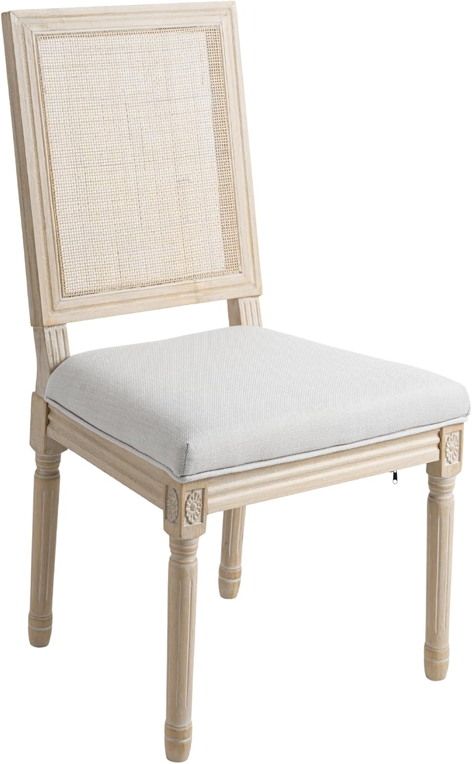 chairus Farmhouse Dining Chairs Set of 4, Rectangle Rattan Back French Countr...