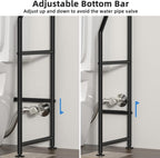 3-Tier Over The Toilet Storage, Freestanding Metal Bathroom Shelves, Space Saver Above The Over Toilet Storage Shelf for Bathroom (Black)
