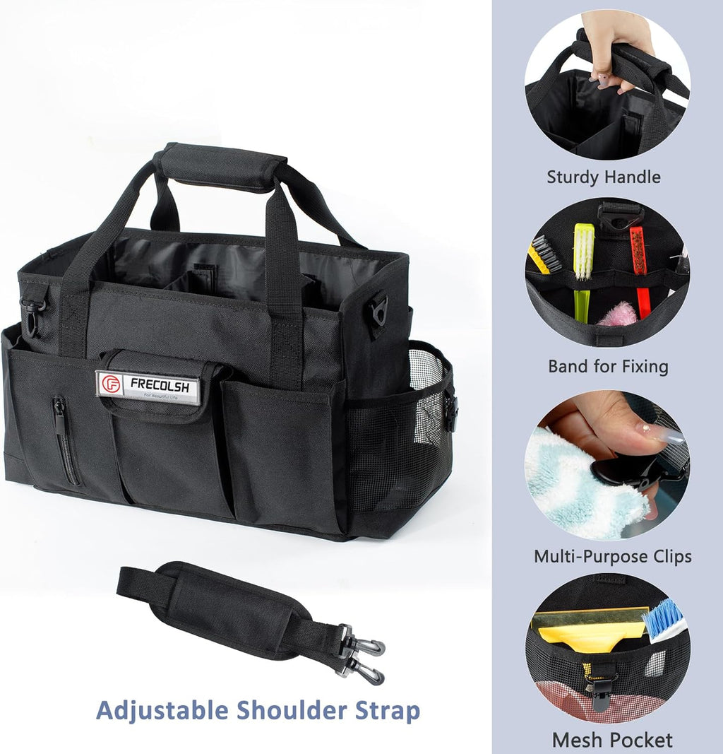 Cleaning Caddy for Cleaning Suppliers Organizer with Pockets for House Cleaning Essentials, Cleaning Organizer, Wearable Cleaing Bag Tote, Storage Caddy for Housekeeping