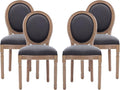 Nrizc French Country Dining Chairs Set of 4, Farmhouse Dining Chairs, Wood Round Back Dining Room Chair, for Dining Room/Living Room/Bedroom
