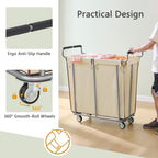 Large laundry hamper with Wheels, 2 Bag 360L Big Rolling Laundry Basket Sorter Cart, Extra Large Laundry Clothes Hamper, Heavy Duty Laundry Basket Organizer for Laundry Room,Bathroom