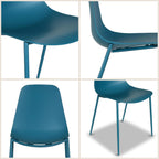 Poly & BARK Isla Modern Kitchen Chairs Set of 4 - Plastic Dining Chair with Metal Legs - Quick Assembly Simple Cafe Chairs Plastic for Indoor or Outdoor - Ocean Teal