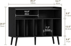 ChooChoo Record Player Stand, Turntable Stand with Vinyl Storage, Record Player Cabinet Up to 350 Albums, Cube Storage Organizer for Living Room, Black