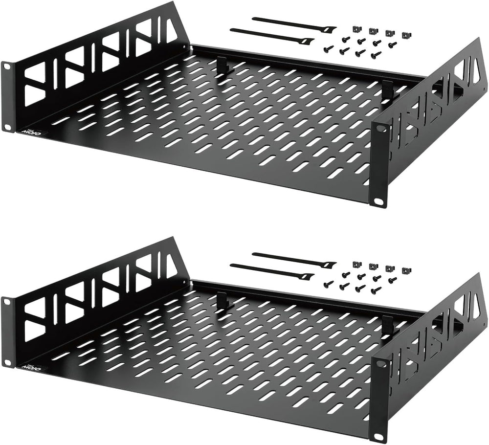 Tecmojo 2 Pack 2U Rack Shelf,19 inch Rack Mount Shelf 14 inch Depth,with Anti...