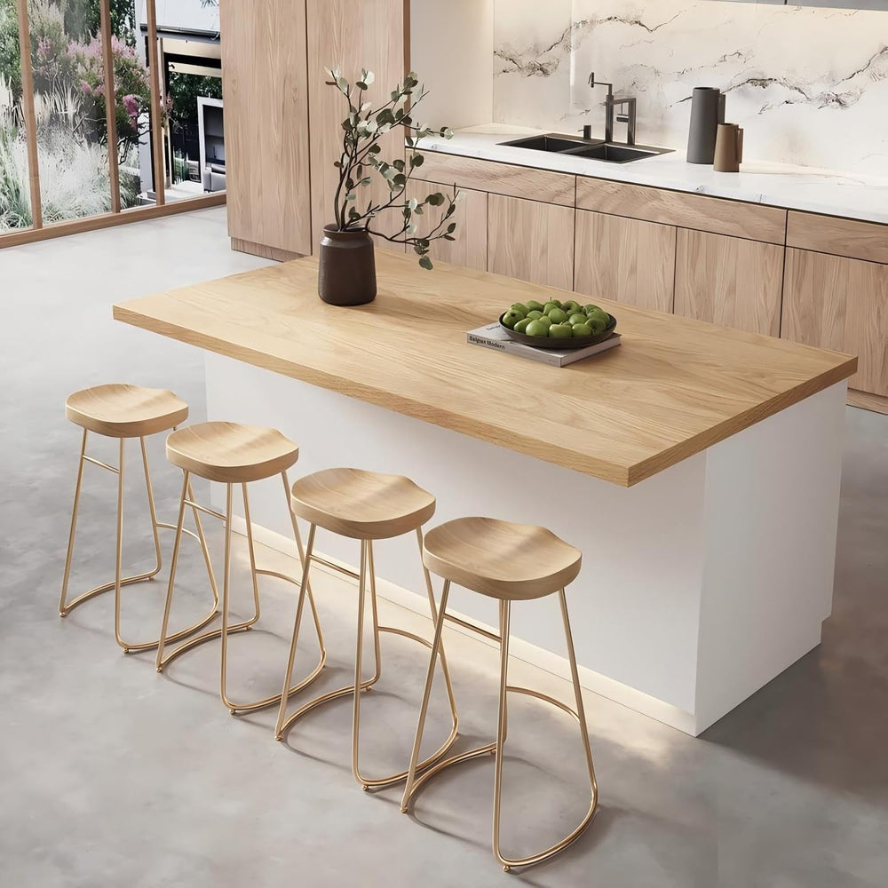 homary 72" Large Natural Kitchen Island with Storage & LED Lights, W...