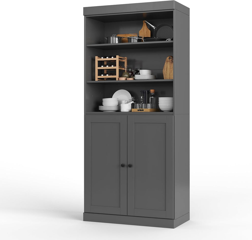 Palace Imports 100% Solid Wood 32"" Pantry Cabinet with Shaker Doors and Adjustable Shelves