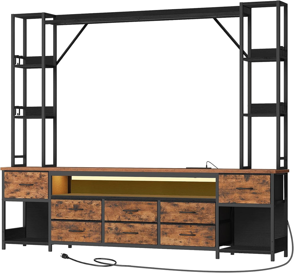 RALGEND Large Entertainment Center for TVs up to 65", Wall Unit TV Stand...
