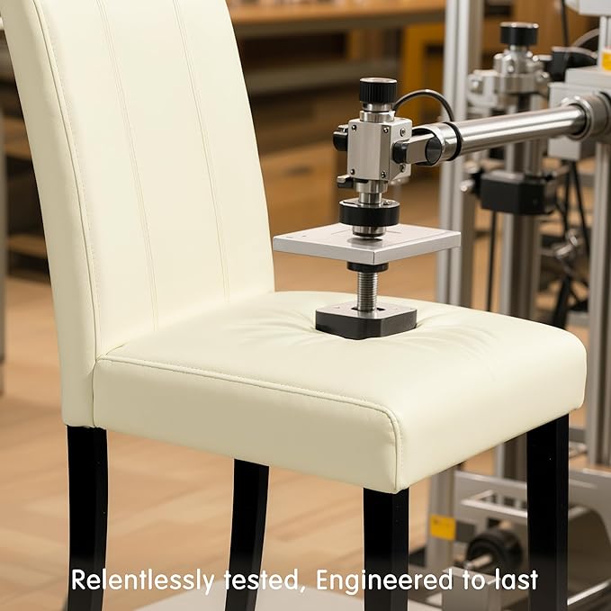SyMax Dining Chairs Set of 8, Faux Leather Parson Dining Room Chairs, Modern High-End Kitchen Side Chairs for Bedroom, Living Room, Cream (No Table)