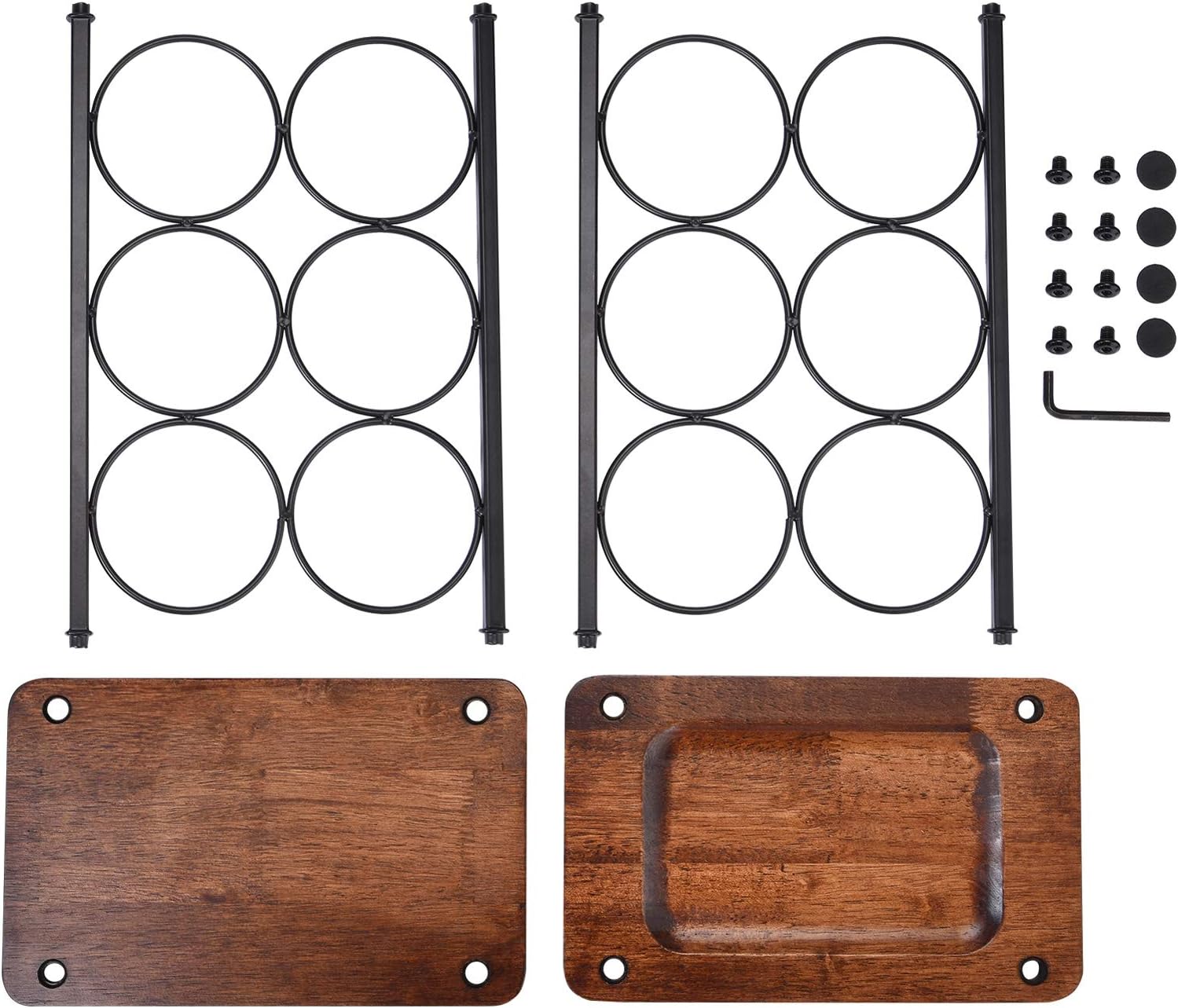 ALLCENER Countertop Wine Rack, Wood Wine Bottle Holder, Perfect for Home Decor & Kitchen Storage Rack, Bar, Cellar, Cabinet, Pantry, etc (Hold 6 Bottles)