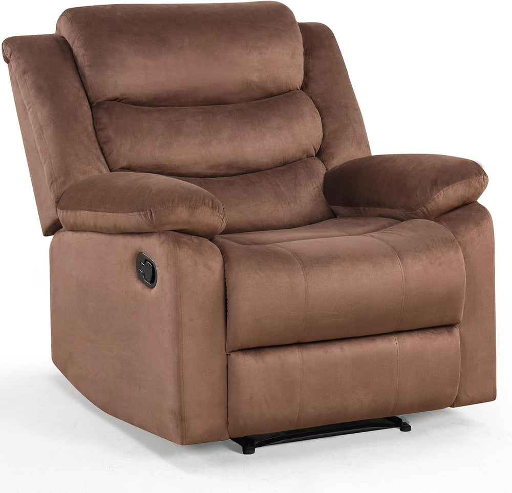 ANJ Manual Recliner Chair for Adults, Velvet Reclining Chair with Padded Arms...