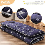 MAXYOYO Japanese Floor Mattress Futon Mattress, 4" Thicken Tatami Mat Sleeping Pad Foldable Roll Up Mat Boys Girls Dormitory Pad Kids Floor Lounger Pillow Bed, Charcoal Grey, Queen Size