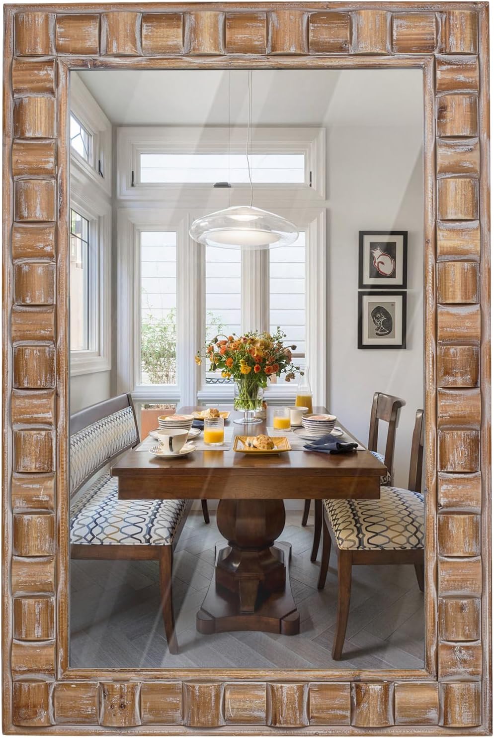 36x24 Inch Rustic Rectangle Wall Mirror