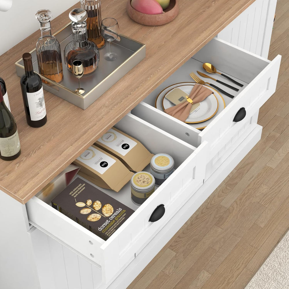Gyfimoie Sideboard Buffet Cabinet with 2 Drawers, Farmhouse Kitchen Pantry wi...